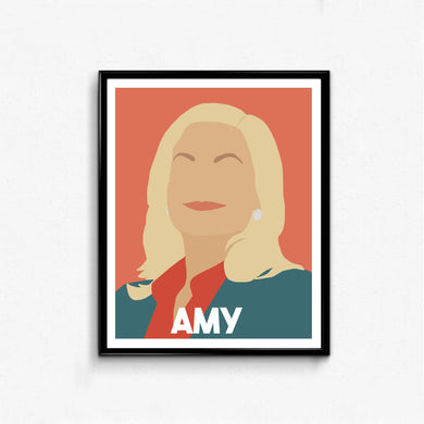 Amy Poehler Minimalist Feminist Icon Portrait, Wall Art Decor Gift, Feminist Nursery